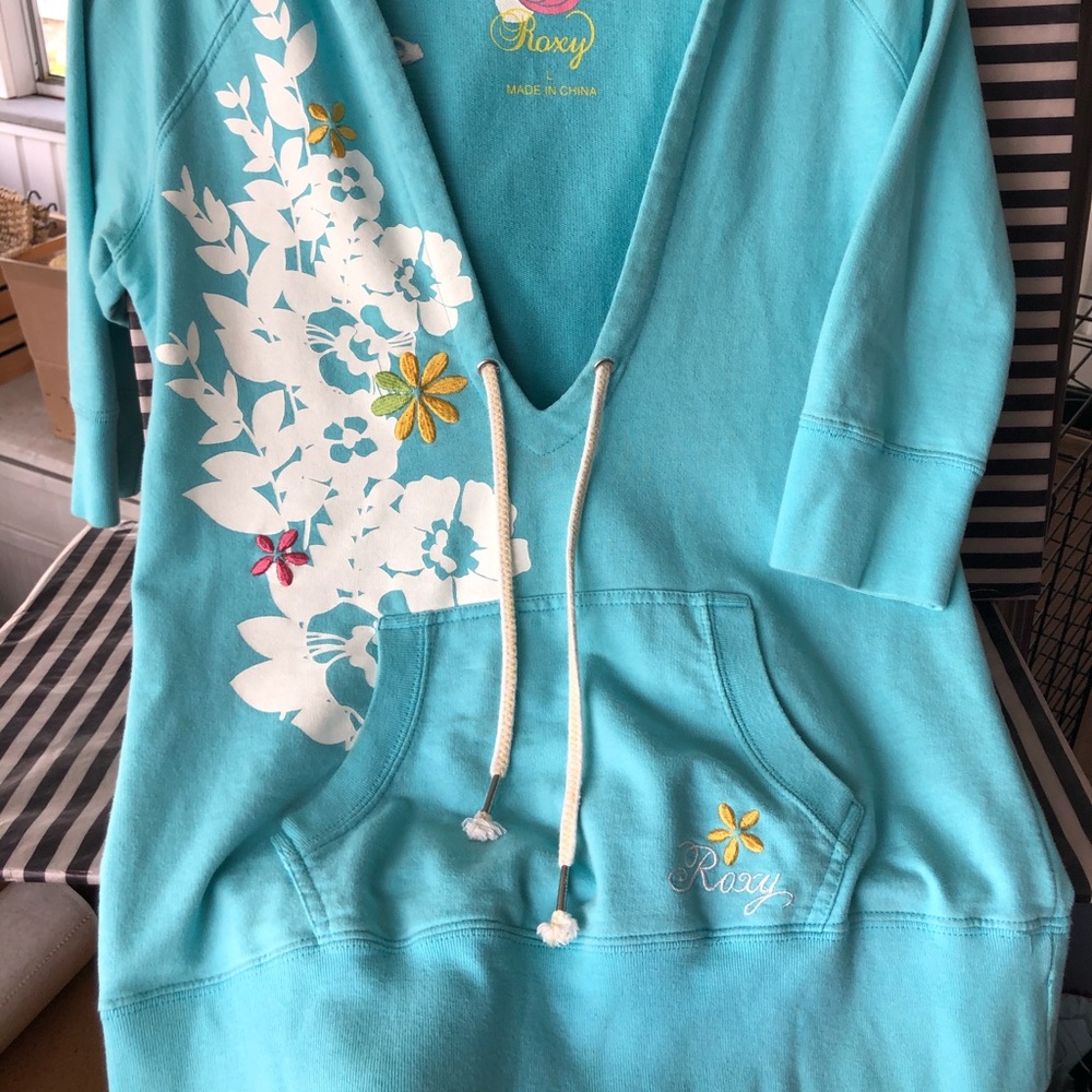 ROXY hooded sweatshirt Large EUC